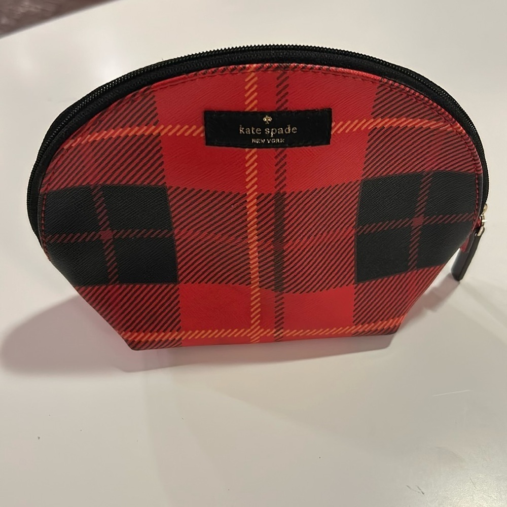 ♠️♠️♠️New Kate Spade 2015-2016 plaid cosmetic pouch